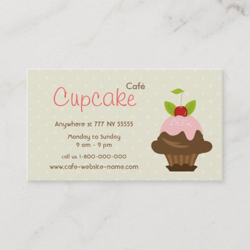 Cupcake Cafe Business Card
