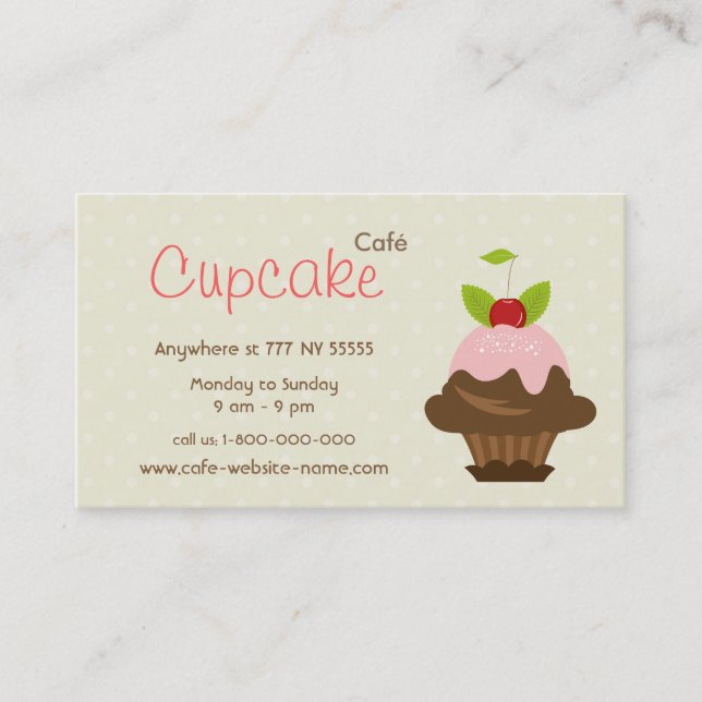 Cupcake Cafe Business Card (Front)