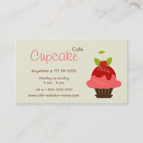 Cupcake Cafe Business Card