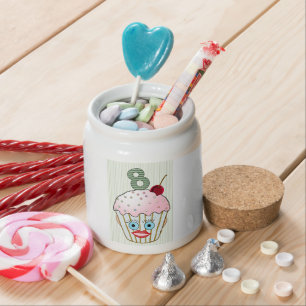 Cupcake Cake Birthday Pattern Face Eye Cute Eight Candy Jar