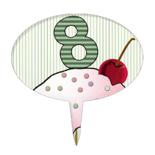 Cupcake Cake Birthday Pattern Face Eye Cute Eight Topper