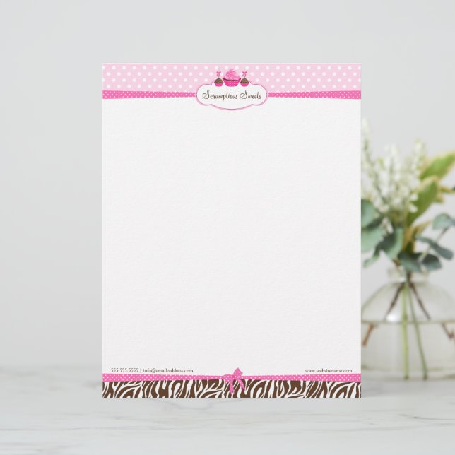 Cupcake Cake Pops Bakery Letterhead (Standing Front)