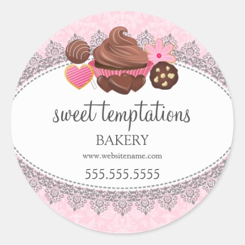 Cupcake Cake Pops Cookie Bakery Packaging Classic Round Sticker