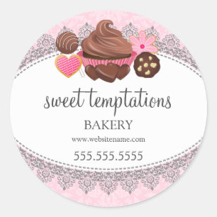 Cupcake Cake Pops Cookie Bakery Packaging Classic Round Sticker
