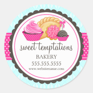 Cupcake Cake Pops Cookie Turnover Bakery Box Seals
