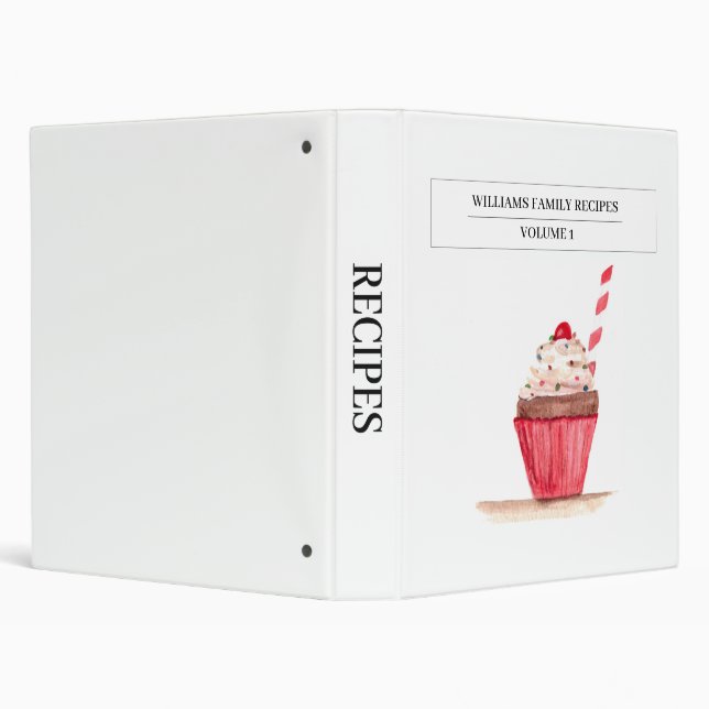 Cupcake Cakes Desserts Baking Baked Goods Recipe 3 Ring Binder (Background)