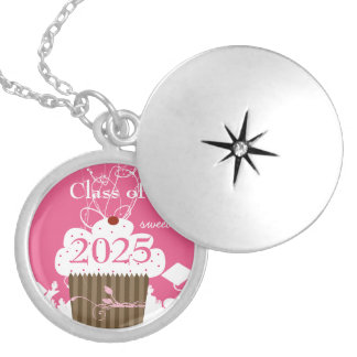 Cupcake Cap Tossing Crowd-Graduation Class of 2011 Locket Necklace