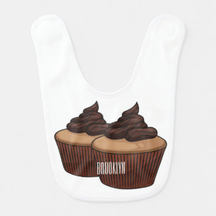Cupcake cartoon illustration baby bib