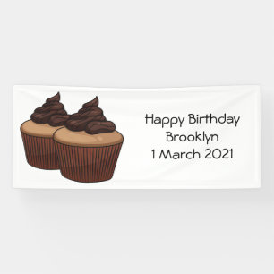 Cupcake cartoon illustration banner