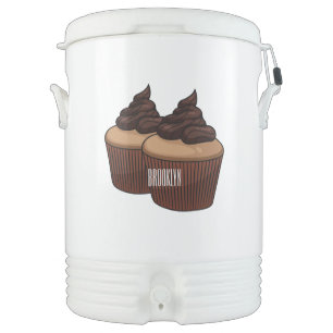 Cupcake cartoon illustration beverage cooler