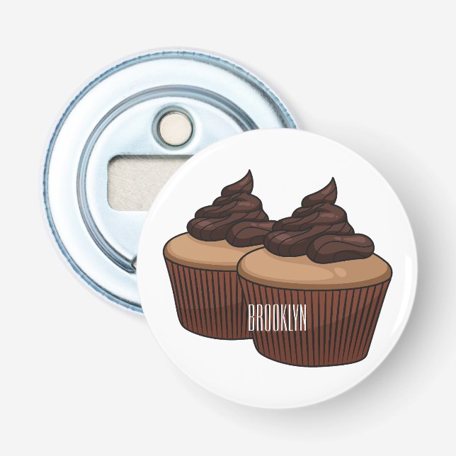 Cupcake cartoon illustration  bottle opener (Front)