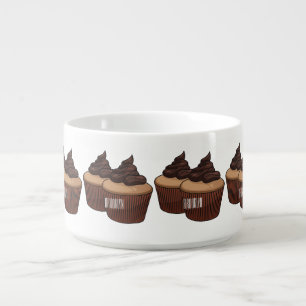 Cupcake cartoon illustration  bowl