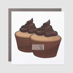 Cupcake cartoon illustration car magnet