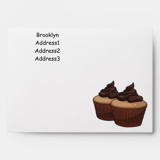 Cupcake cartoon illustration envelope (Front)