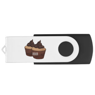 Cupcake cartoon illustration flash drive