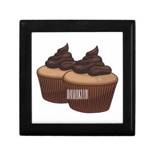 Cupcake cartoon illustration gift box