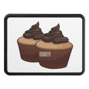 Cupcake cartoon illustration hitch cover
