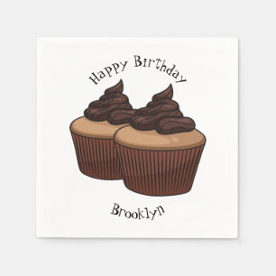 Cupcake cartoon illustration  napkins