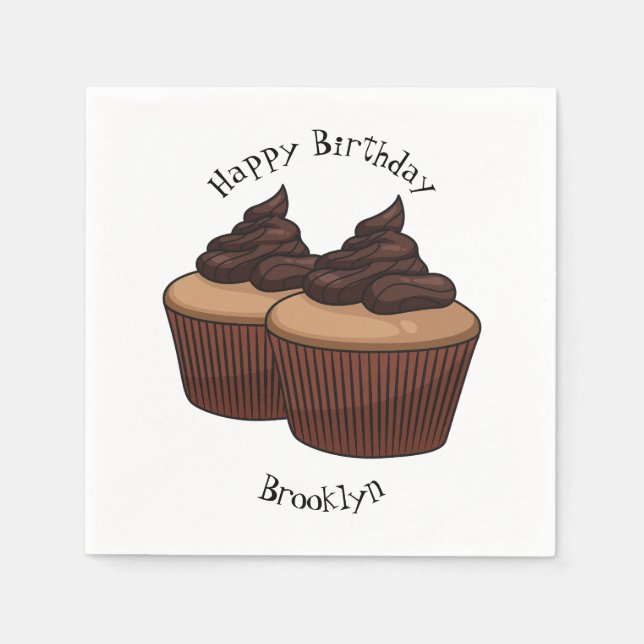 Cupcake cartoon illustration  napkins (Front)