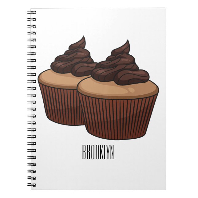 Cupcake cartoon illustration notebook (Front)