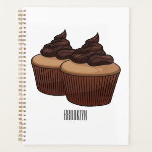 Cupcake cartoon illustration planner