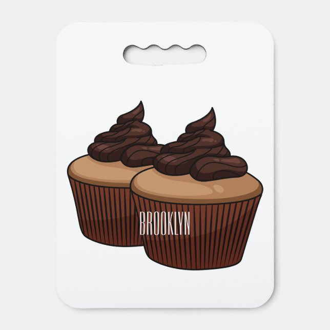 Cupcake cartoon illustration  seat cushion (Front Vertical)