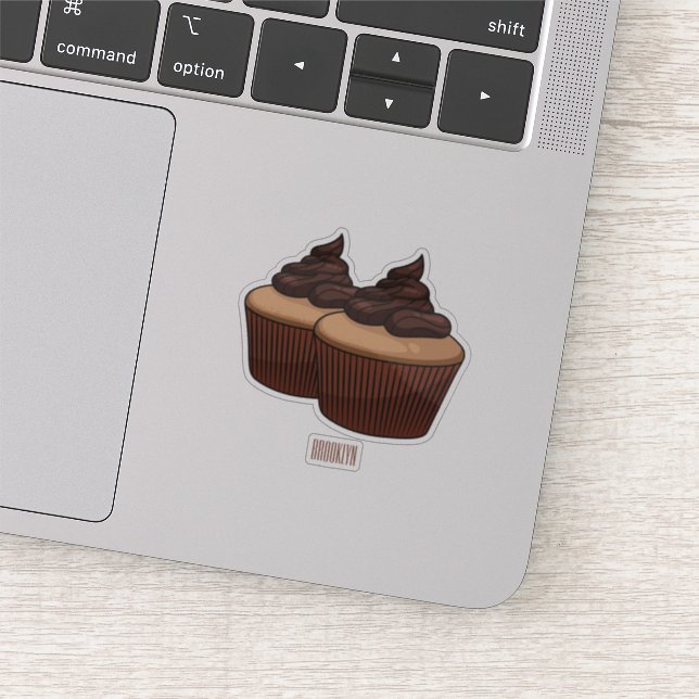 Cupcake cartoon illustration sticker (Detail)