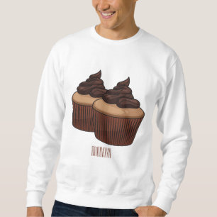 Cupcake cartoon illustration sweatshirt