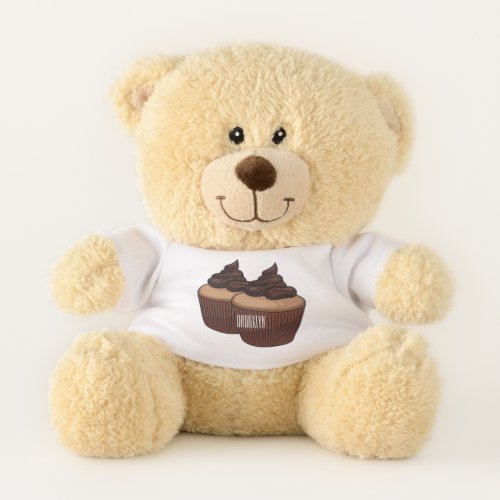 Cupcake cartoon illustration  teddy bear