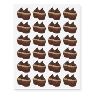 Cupcake cartoon illustration temporary tattoos