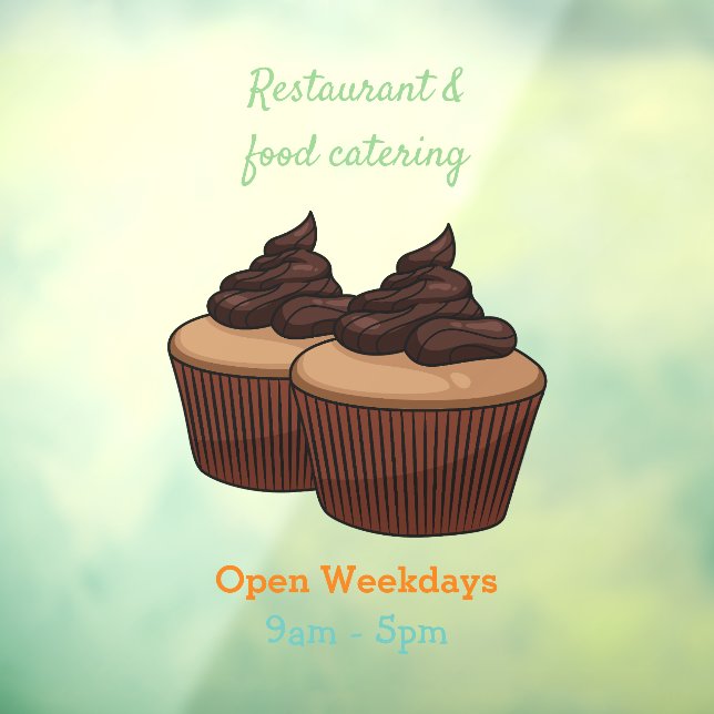 Cupcake cartoon illustration window cling (Sheet 3)