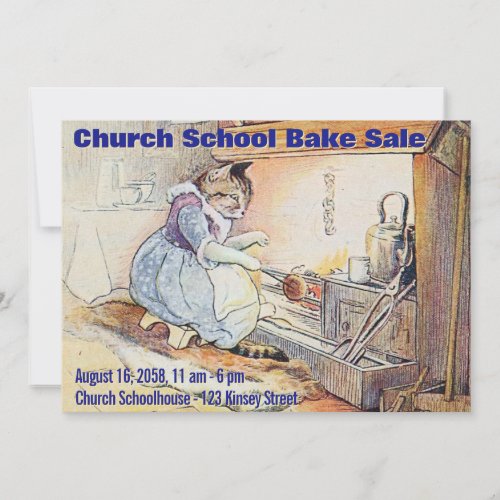 Cupcake Cat _ Bake Sale Invitation