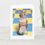 Cupcake Cat Birthday Card at Zazzle