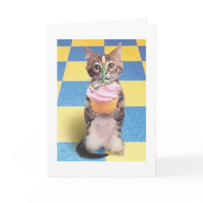 cupcake cat birthday card