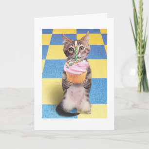 cupcake cat birthday card