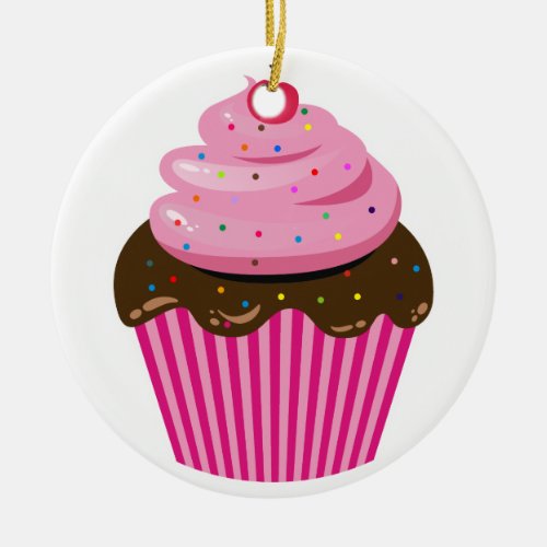 Cupcake Ceramic Ornament