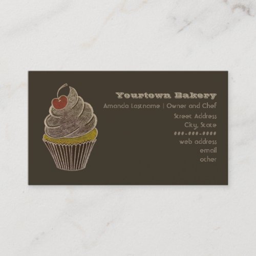 Cupcake Chalkboard Drawing Business Card