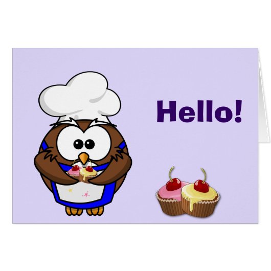 cupcake chef owl cards (Front Horizontal)