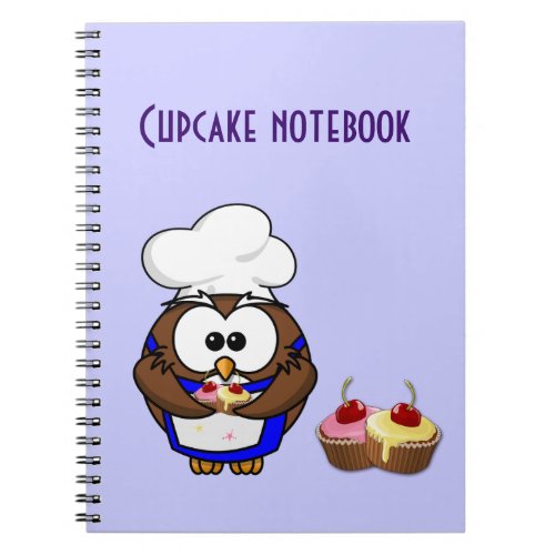 cupcake chef owl notebook