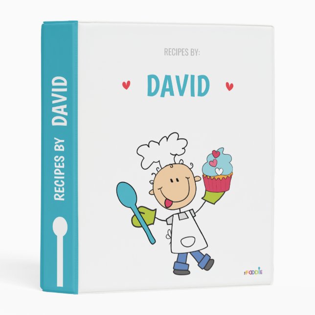 Cupcake Chef Personalized Recipe Binder for Kids (Front/Spine)