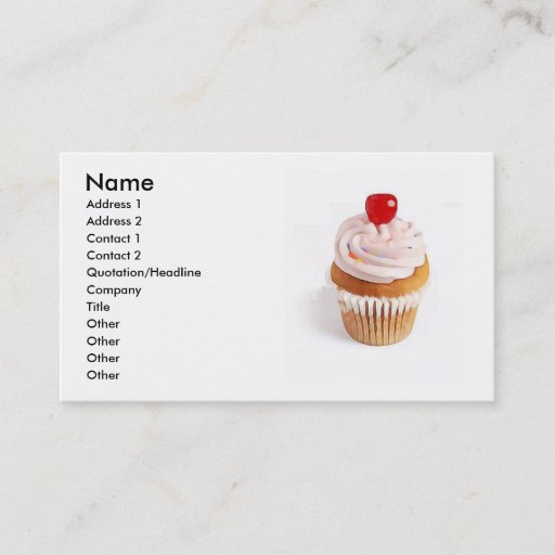Customizable Cupcake Cherry Business Card