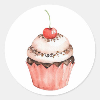 Cupcake Classic Round Sticker