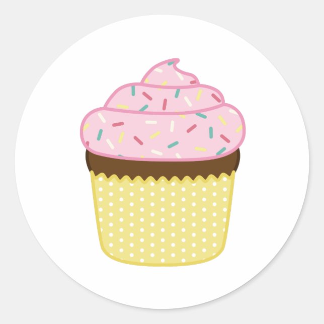 Cupcake Classic Round Sticker (Front)
