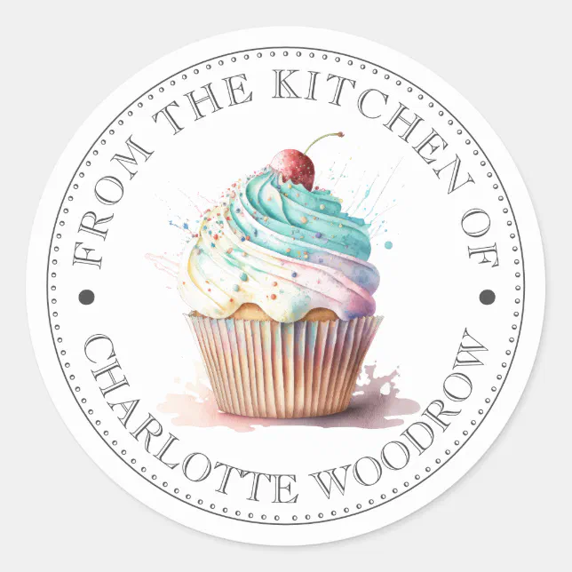 Cupcake classic round sticker | Zazzle