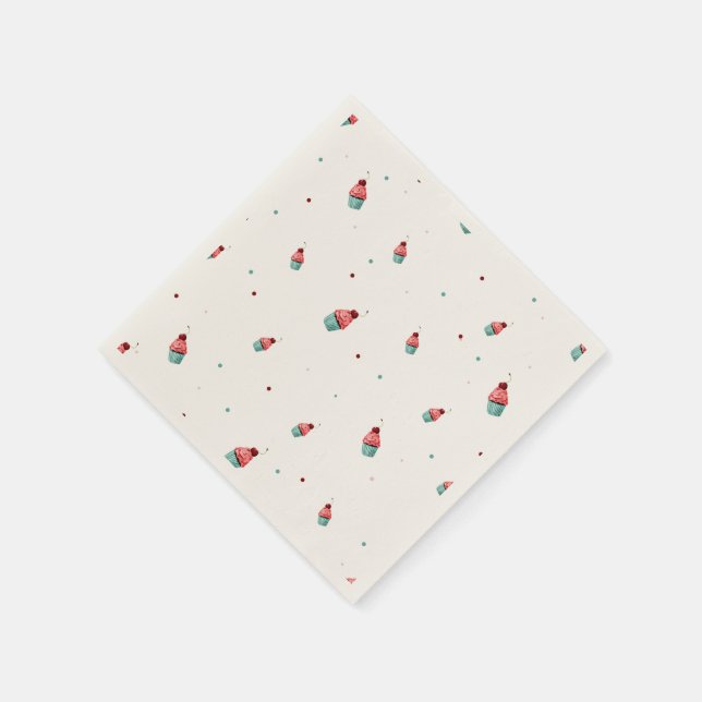 Cupcake & Confetti Napkins – Party Table Décor (Corner)