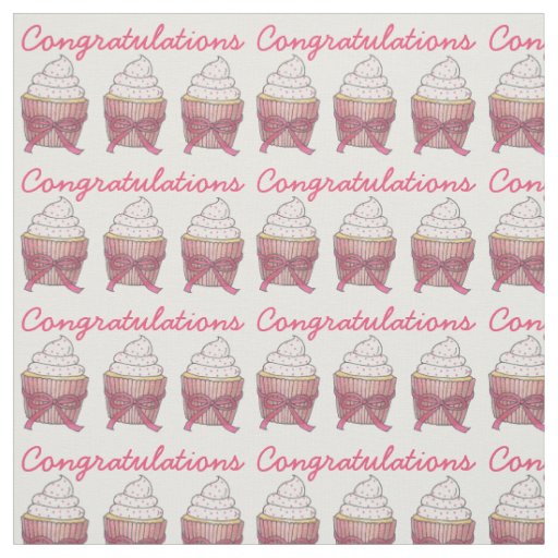 Cupcake Congratulations Baby Bridal Shower Cake Fabric