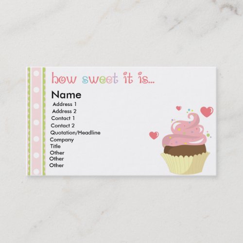 Cupcake Contact Card Business Card Templates