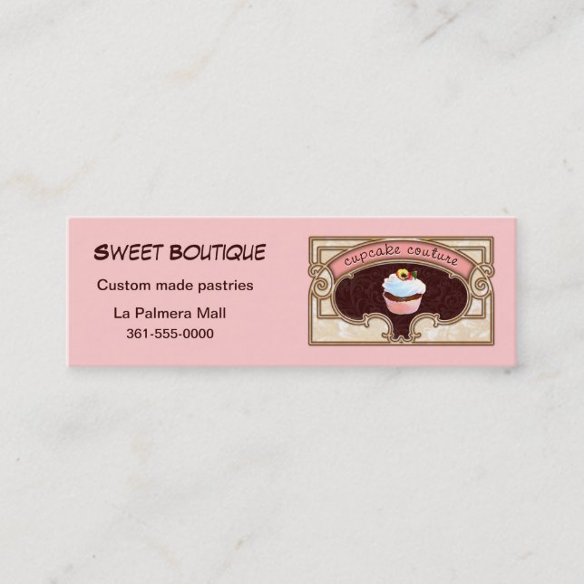 Cupcake Couture Pink Business Card Logo (Front)