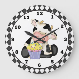 Cupcake cow clock