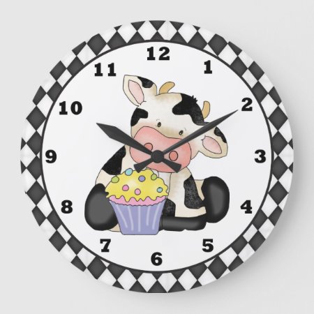Cupcake Cow Clock